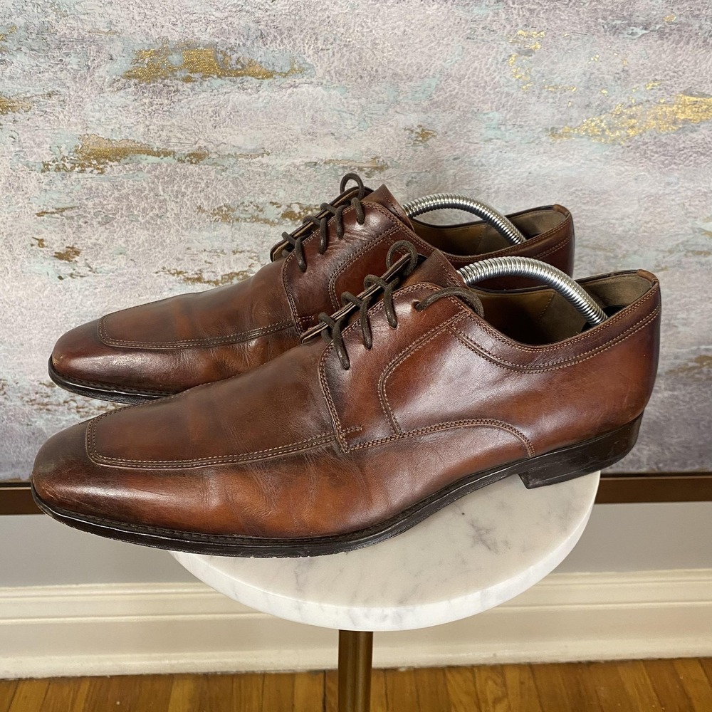 Magnanni Shoes Mens Size 9.5 M Brown Leather Square Toe Dress Oxford 19289
